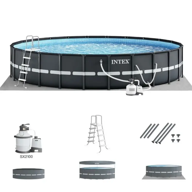 New Ultra XTR 18' x 52" Above Ground Outdoor Pool Set with Pump & Robot Vacuum