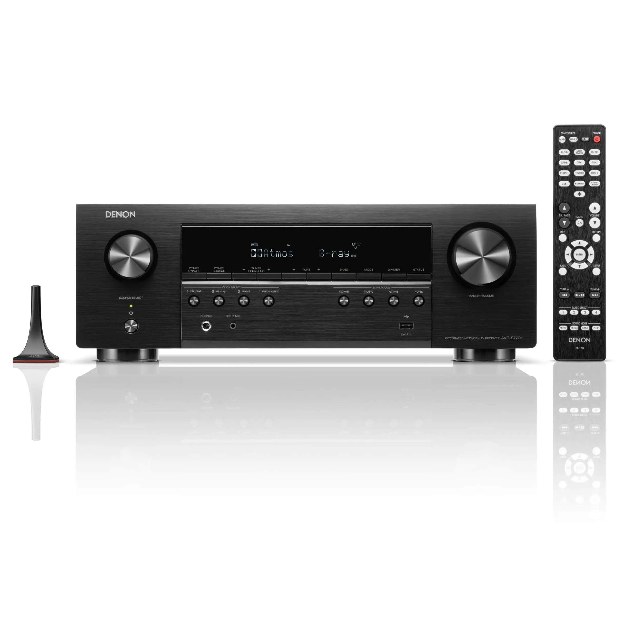 Denon AVR-S770H 7.2 Ch Home Theater Receiver - 8K UHD HDMI Receiver with 75W x 7, Remote, Subwoofer, HDMI Ports, USB Input, Built-in HEOS Wireless Streaming, Bluetooth, Wi-Fi, Dolby TrueHD, DTS Neural:X & DTS:X Surround Sound