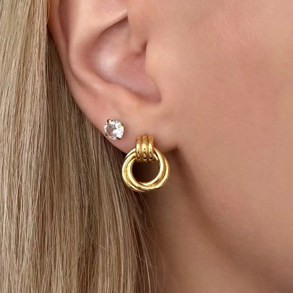 EVRY JEWELS Gold or Silver Plated Women's Bordeaux Earrings