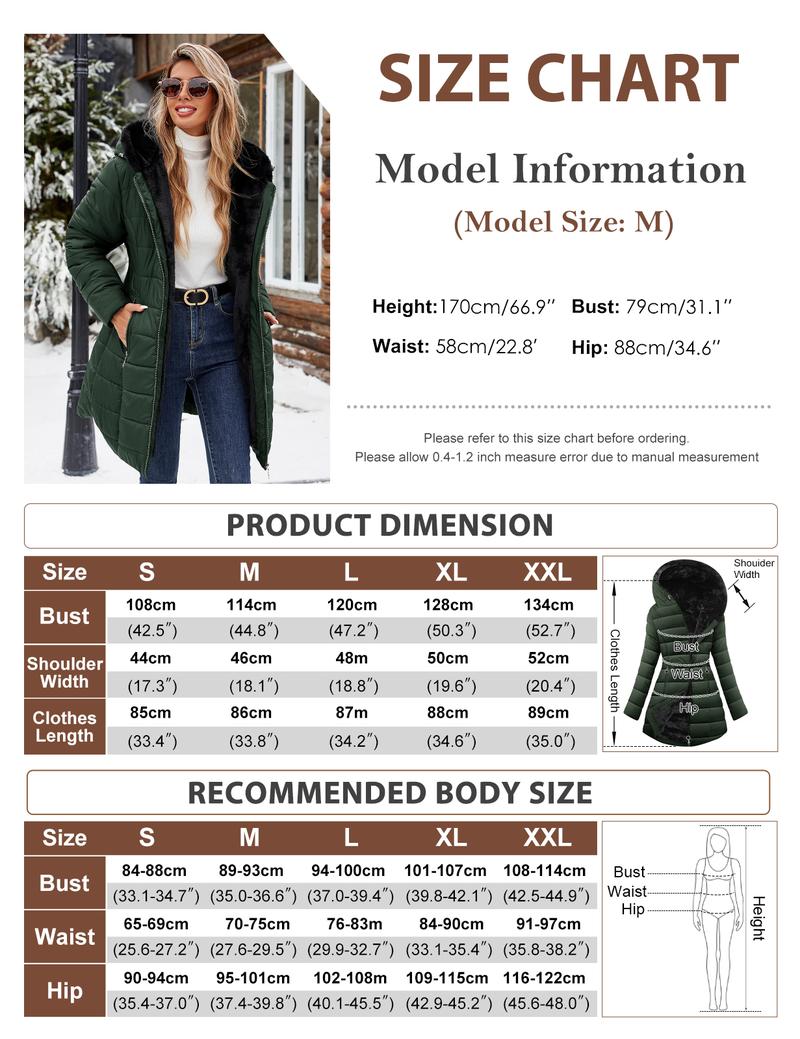 Women's Winter Windproof Fur Warm Slim Fit Down Jacket - Waterproof Long Ski Coat for Commuting FallFreshness #outdoorfun