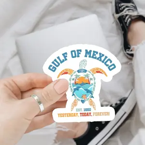 Turtle Gulf Of Mexico Sticker, Gulf Coast Sticker, Immigration Rights