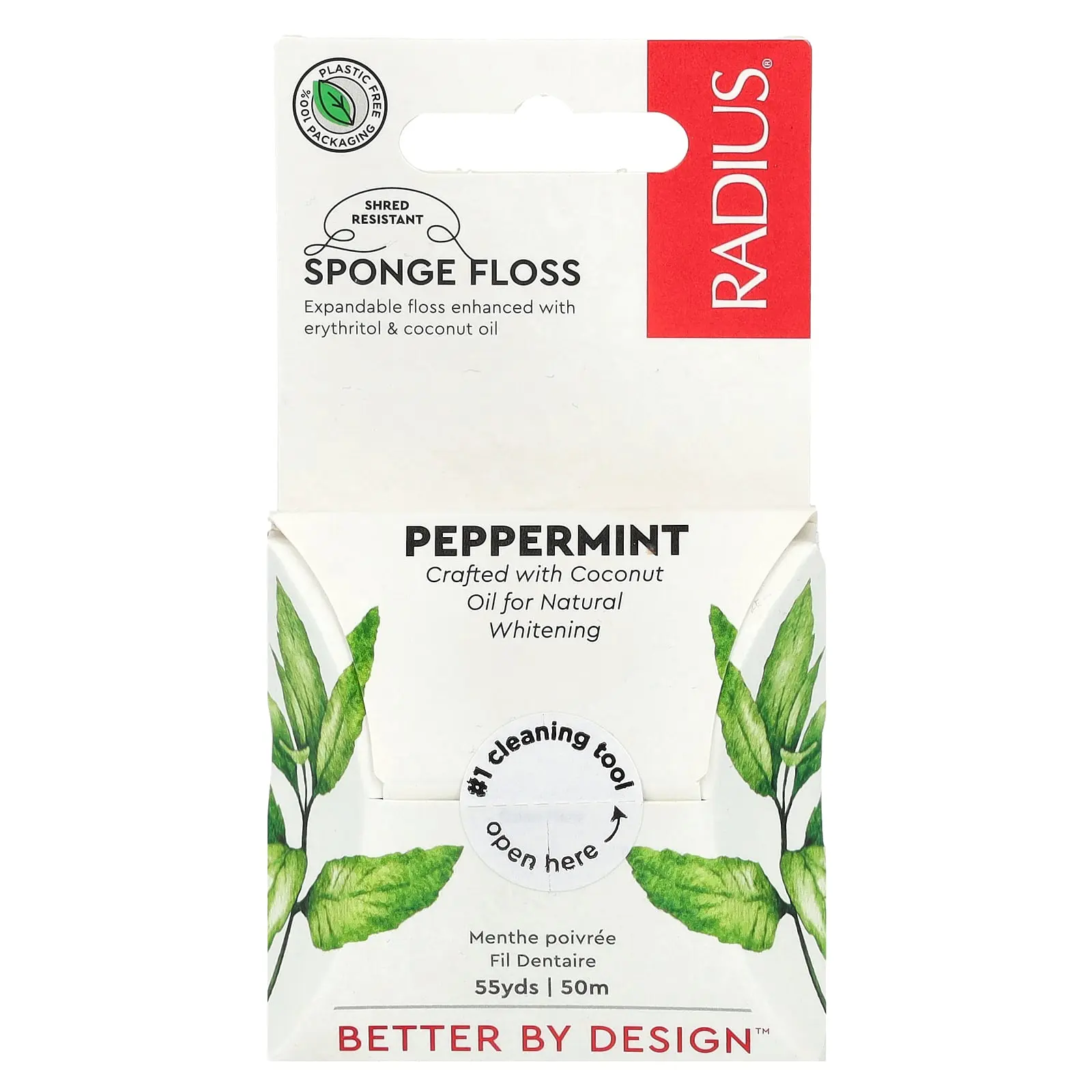 RADIUS Sponge Floss, Peppermint, 55 yds (50 m)