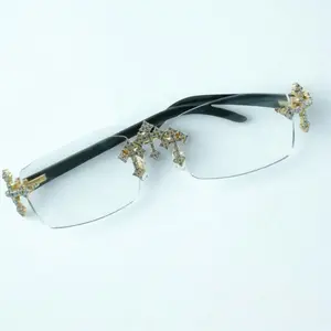 Iced Out Cross White Buffs - Clear Lens