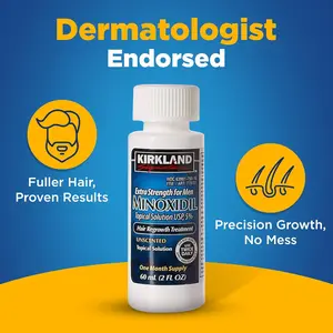 Kirkland’s 3 Month Hair Growth Supply – Minoxidil with Derma Roller, a Professional-Grade Solution Specially Formulated to Stimulate Natural and Fuller Beard Growth