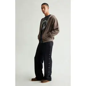 Pacsun Men's Black Studded Fleece Extreme Baggy Sweatpants