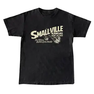 Smallville Kansas Pop 45001 Vintage Graphic Tee, Inspired Retro Town Shirt, Meteor Capital Funny USA Travel Graphic Tee, Shortsleeve, basic tops, Fabric Cotton, Women's Top, Menswear Top, Gifs, Streetwear