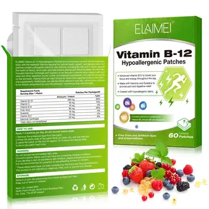 Elaimei Vitamin B12 Patches 60pcs, High Content Multivitamins, Boost Energy and Focus, Transdermal Absorption, No Additives