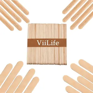 200 Pcs Large Wooden Wax Sticks for Hair Removal and Crafting, Multi-Purpose Spatulas for Body Face Bikini Stirring and Labels, Wooden Waxing Tools