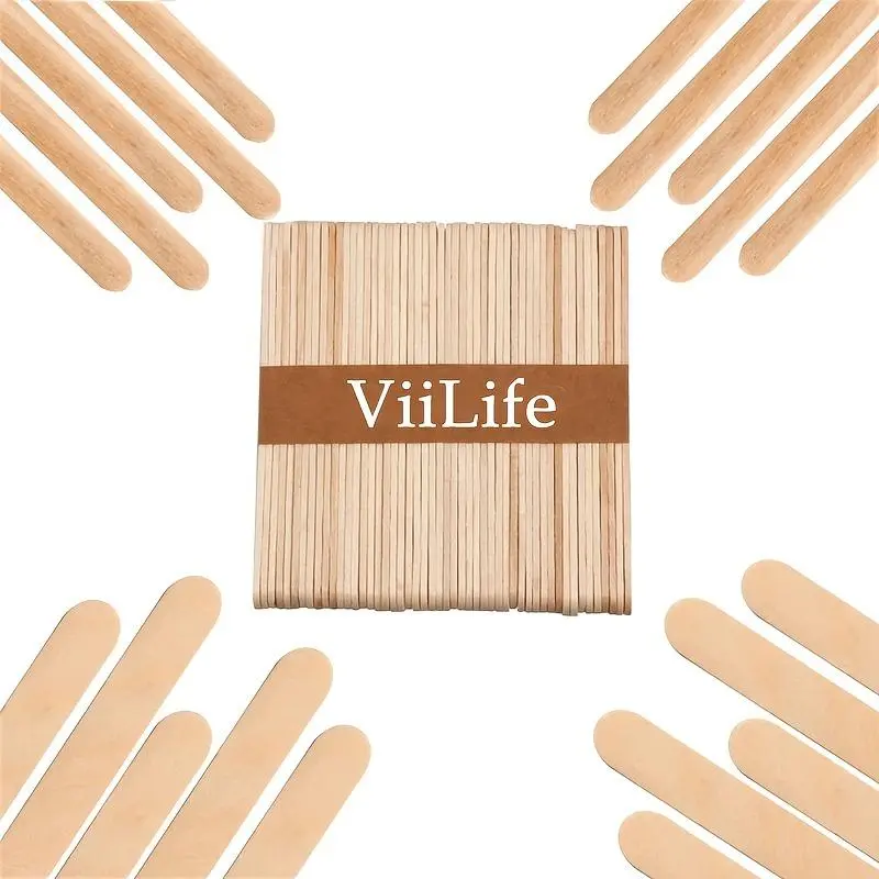 200 Pcs Large Wooden Wax Sticks for Hair Removal and At Home Waxing, Crafting, Multi-Purpose Spatulas for Body Face Bikini Stirring and Labels, Wooden Waxing Tools, Body Care