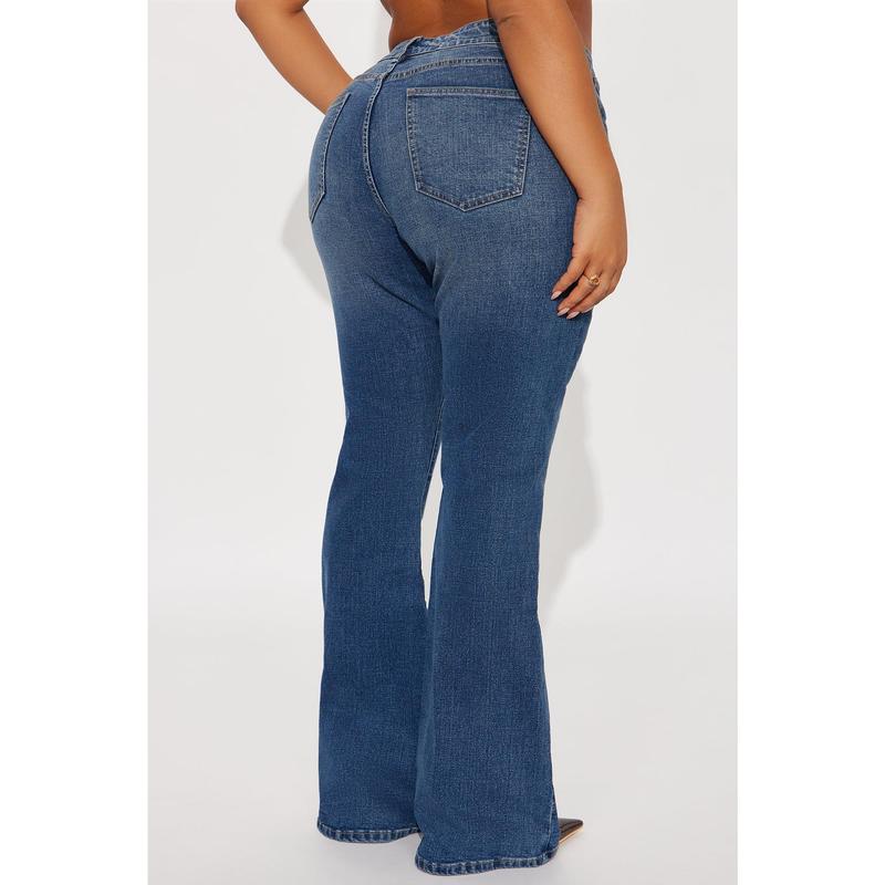 Forever Stretch Low Rise Flare Jeans - Dark Wash