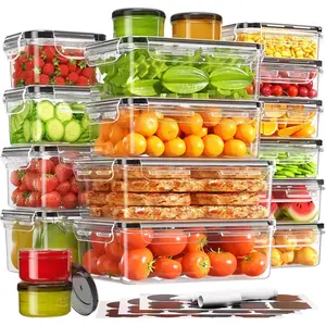36-  Storage Containers with (18 Container & 18 Lid), Plastic  Containers for Pantry & Kitchen Storage and Organization, , Leak Proof,  with Labels & Pen