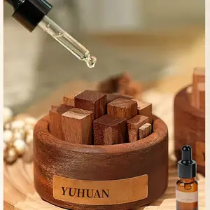 Wooden Essential Oil Diffuser, Incense Box & Wooden Ball Set, Retro Hollow Screw Bottle Cap, Home & Car Perfume Decor, Long-Lasting Fragrance