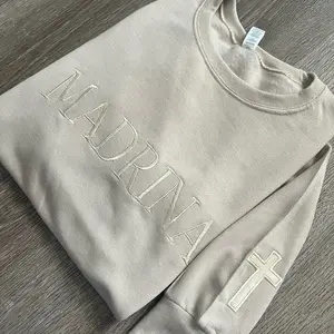 Madrina/Padrino Embroidered with sleeve name + cross unisex sweater Pullover Gifts