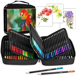 120 Pack Colored Pencils for Adult Coloring Books, Soft Core Oil Based Color Pencils with Sketch Book, Color Book, Art Supplies with Zipper Case, Artists, Professionals