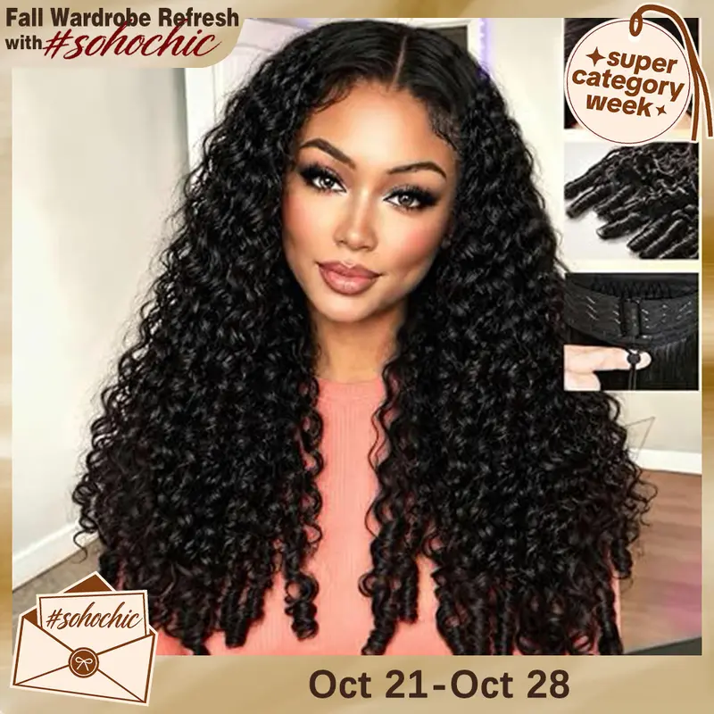 [V PART] LYSILF V Part Wig Human Hair kinky Straight body wave Glueless Wigs FB30 Highlight Human Hair Beginner Friendly 180% Density Upgrade U Part Wigs With Drawstring V Shape Burmese curly Wigs For Black Women No Sew In NO Glue For Women