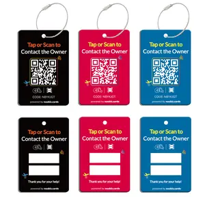 Smart Luggage Tags with NFC & QR Code for Suitcases, 3-Pack (Black/Red/Blue) Personalized Luggage Tags, Secure Baggage Identifier for Vacation & Air Travel