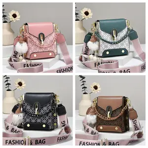 Mini Phone Purse - Chic Faux Leather Shoulder Bag with Wide Strap, Detachable & Keychain Included