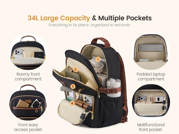 LOVEVOOK Laptop Backpack for Women, 15.6 Inch Travel Backpack with Giant Tumbler Holder Pocket, Multi-Pocket College School Bookbag Purse, Water-Resistant Work Daypack for Teacher Nurse LOVEVOOK Laptop Backpack for Women, 15.6 Inch Travel Backpack with Giant Tumbler Holder Pocket, Multi-Pocket College School Bookbag Purse, Water-Resistant Work Daypack for Teacher Nurse