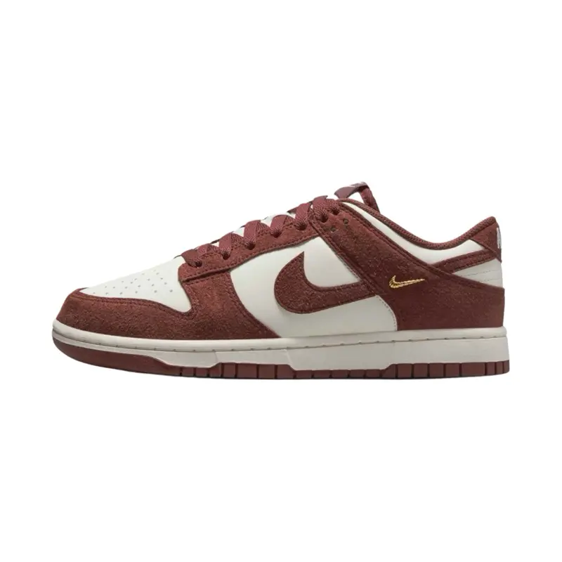 NIKE Dunk Low 'Sail Red Sepia' Women's Leather Sneaker - Classic, Vintage-Inspired Low-Cut Lace-Up Trainer, Sail Leather Upper, Heritage Dunk Vibe, Everyday Street Fit, Casual Wear, Pairs With Denim Or Tees, Sporty Chic