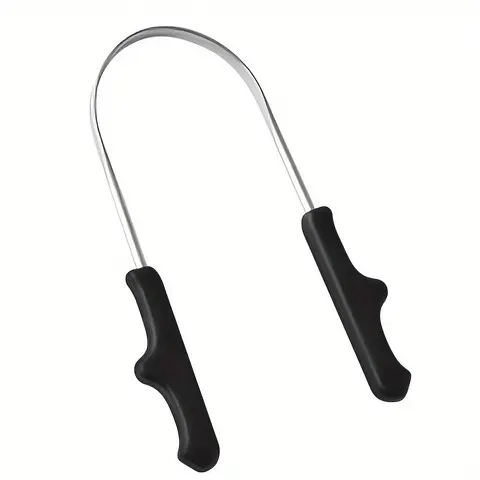 1pc Tongue Scraper, Reduce Bad Breath For Oral Care Supplies, Stainless Steel Tongue Cleaners, Mental Tongue Scraping Tool For Adults, Oral Hygiene Essentials
