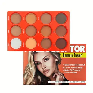12 Color Matte Finish Concealer Palette, 1 Box Long Lasting Oil Control Concealer Palette, Waterproof Makeup Palette, Makeup Accessories for Women