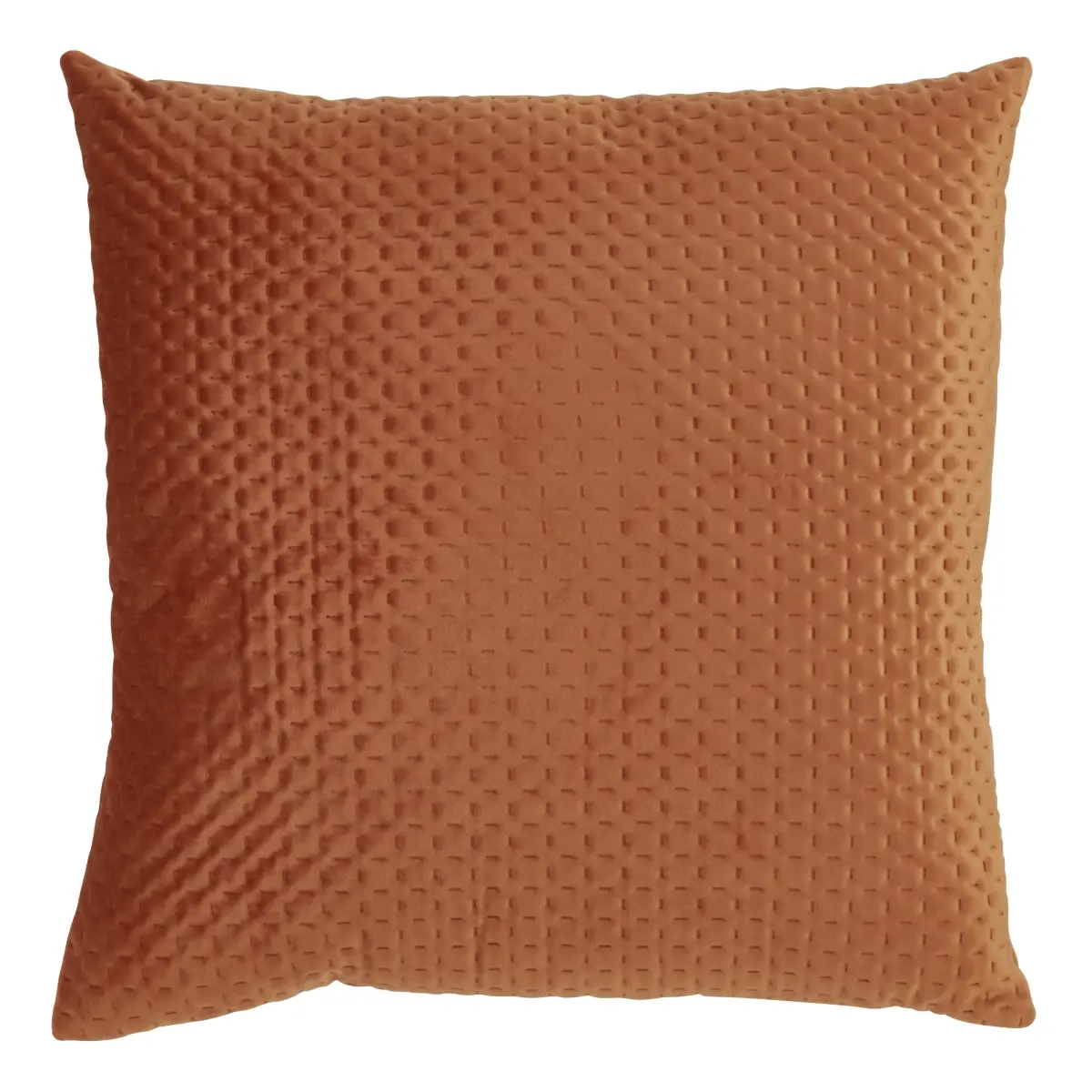 18 in. Square Pinsonic Texture Velvet Filled Pillow - Rust, for Room Decor, House Decor, Indoor Use, Poly Velvet