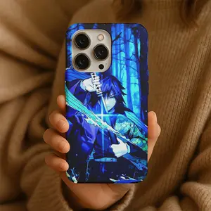 Giyu Tomioka Demon Slayer Phone Case, Minimalist Pattern Water Hashira Design, Green Geometric & Red Art, Anime Manga Otaku Gift, Aesthetic Phone Cover