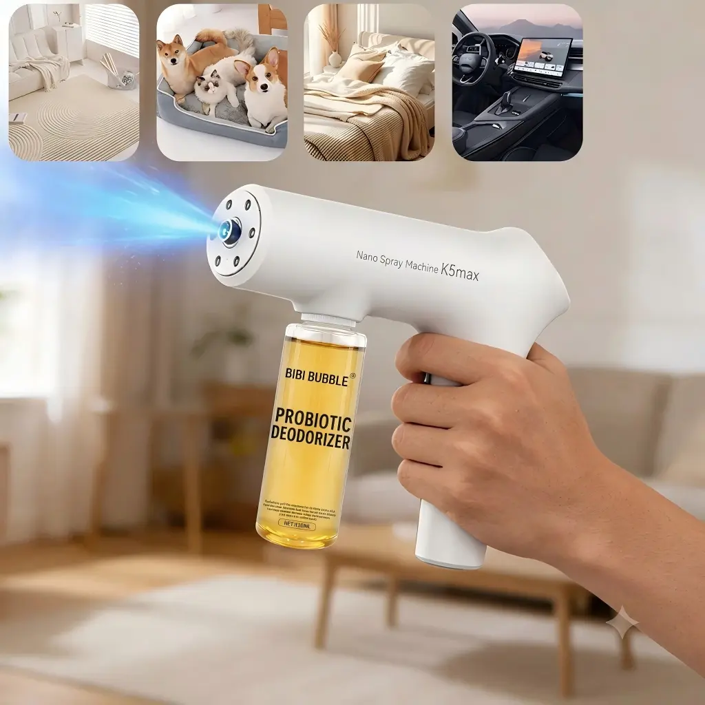Nano Blue Light Bio-Enzyme DeodorizerSpray, Plant Extracted Pet Odor Eliminator,Breaks Down Pet Urine Smells, Floral ScentAir Freshener, Safe Non-Toxic Formula forPets, Indoor Household Odor Removal Spray