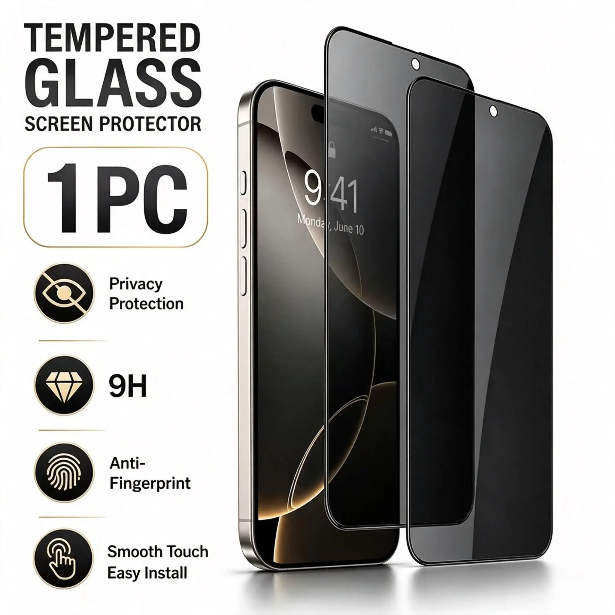 1pc Privacy Tempered Glass Screen Protectors, Compatible with for Iphone 17 Series, Anti-Peeping Full Screen Coverage Film, HD Transparent, Anti-Fingerprint, Scratch-Resistant, Bubble-Free protection