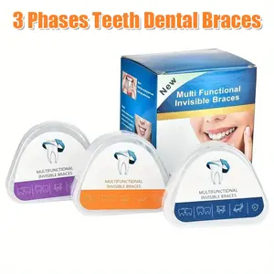 3 Phases Teeth Dental Braces, Dental Braces Teeth Trainer Set for Adults, Tooth Retainers Alignment，Suitable for Different Periods, Straight Teeth Comfortable