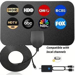 Upgraded 2026 Indoor TV Antenna - Up to 50 Miles Long Range, Digital HDTV Antenna for Smart TV, Easy 3-Step Installation, Free Local Channels, Stable Signal