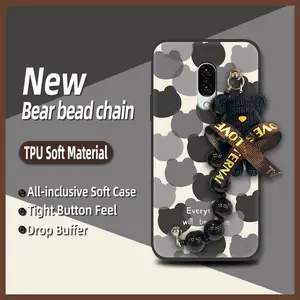 Anti-knock Simplicity Phone Case For Sharp Aquos Zero2/SHV47/SH-01M Skin-friendly feel Back Cover Dirt-resistant Black pearl pendant Cartoon soft case Waterproof cute