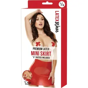 Premium Latex Mini Skirt W/X Pasties