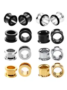 Stainless Steel Ear Plugs Tunnels, Flesh Earring Gauges, Piercing Tunnels, Ear Expander Stretcher, Body Jewelry, 2-20mm