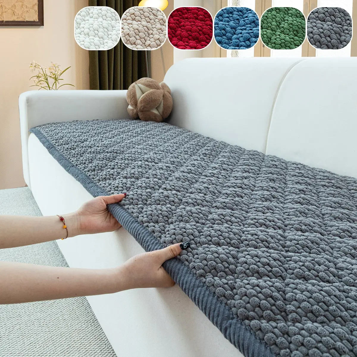 Soft Plush Sofa Cushion, Breathable Fabric Design, Multiple Sizes & Colors Available, Pet-Friendly Comfort Seat Pad, Soft Padded Cushion, Removable Washable Cushions, Couch Accessories, Indoor Sofa Cushions