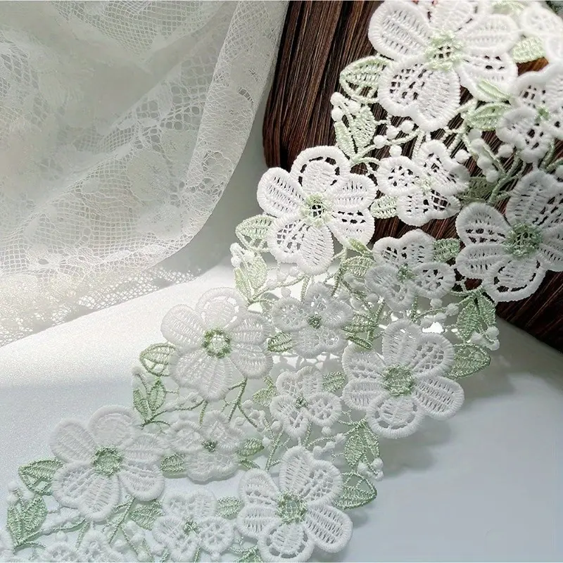 High-End Women's Shirt Embroidery Lace Embroidered Trim, Elegant Lace Floral Design DIY Sewing Accessory, Perfect for Cheongsam & Formal Dresses