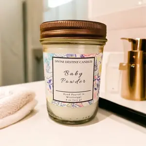 Baby Powder 8 oz Highly Scented Candle