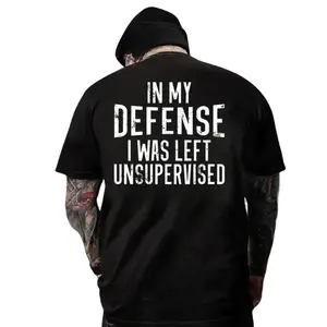 In My Defense Tee – Funny Sarcastic Quote T Shirt for Men, Comfortable & Versatile Design, Perfect for Casual Wear