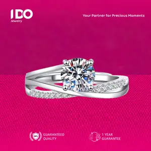 [Live Sale] R77 Platinum Coating Moissanite Aster Ring I DO Jewelry Women Accessories Elegant Beautiful Luxury Adjustable Beautiful and Luxurious No Fade No Rust with 1 Year Guarantee Passed Diamond Selector