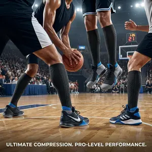 Men's and Women's Compression Socks (2/4/6 Pairs) 20-30 mmHg Graduated Knee High Socks for Running, Athletic Sports, Travel, Varicose Veins, Edema Relief, Medical Support, Circulation, Comfortable Breathable Performance Socks