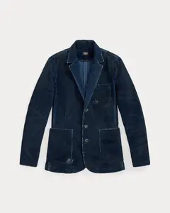 RRL Repaired Indigo Corduroy Blazer