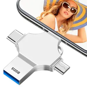 Photo Stick USB Flash Drive 512GB Memoria Stick USB 3.0 High Speed Thumb Drives Portable Mini Storage Device External Storage for Smartphone/Laptop/PC/Android memory stick for phone storage full iphone photo stick movespeed flashdrive more device pendrive