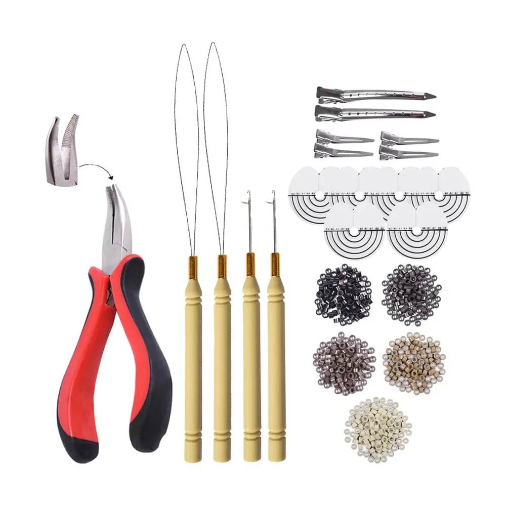 1000pcs Micro Silicone Rings Beads Hair Extensions Kit