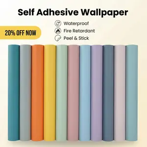 Peel and Stick Wallpaper, Self Adhesive Removable Solid Color Contact Paper for Bedroom Wall, Door, Furniture, Cabinet, Easy to Install & Clean Waterproof Wallpaper Roll for Home Renovation