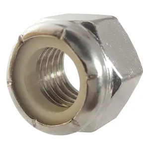 Fastenere Nylon Insert Hex Lock Nuts - #12-24 Stainless Steel 18-8, Plain Finish, Corrosion-Resistant, Durable Hardware Nuts for Secure Fastening, Locking Nut, (100-Pack)