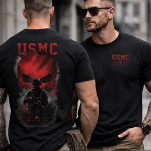 USMC Semper Fi Skull Soldier Shirt, Marine Corps Veteran Tactical T-Shirt, United States Marines Military Graphic Tee, Patriotic Warrior Skull Apparel, Veteran Gift for Men, Combat Inspired USMC Shirt, Semper Fidelis Military Supporter Tee