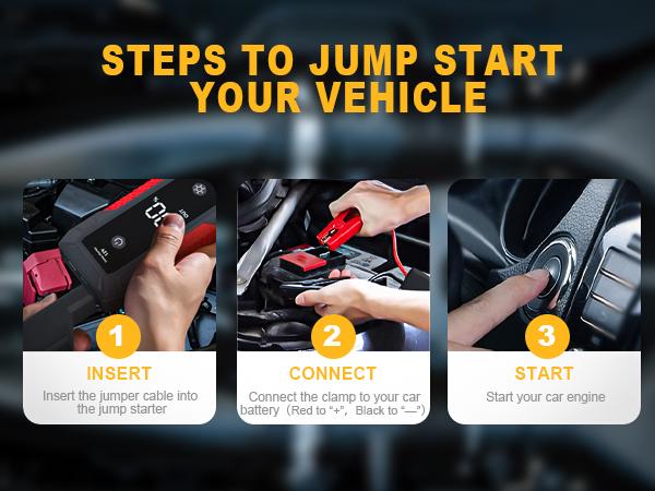 HPBS H50 Jump Starter - 5000A Jump Starter Battery Pack for Up to 10.0L Gas and 8.0L Diesel Engines, 12V Car Battery Jumper Starter Portable with 3.0" LCD Display, Jump Box