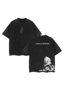 Vinland Saga Thorfinn Vintage Washed T-Shirt I Have No Enemies Viking Anime Tshirt, Retro Warrior Graphic Tee, Dark Manga Street Style, Casual, Graphic Washed Oversized Tees for Men & Women, Summer Round Neck Short Sleeve