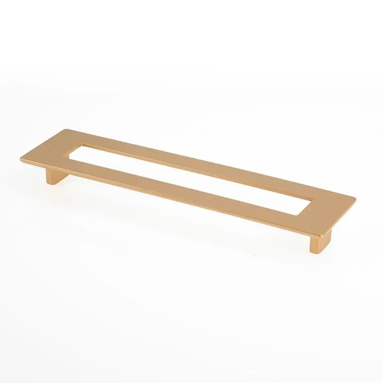 Topex Design 8-107001920903 192 mm Large Rectangular Slotted Cabinet Pull with Hole - Matte Brass