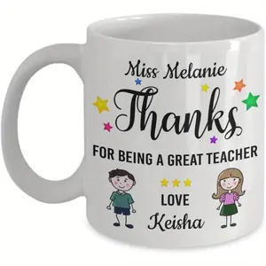 1pc, 11oz, Thank You for Being A Great Teacher Mug - Gift Idea for Teacher End of Term Present Leaving School Kids Tea cup Lover